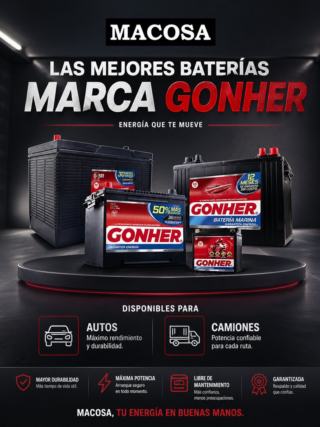 MACOSA — Baterías Gonher. Energía que te mueve.